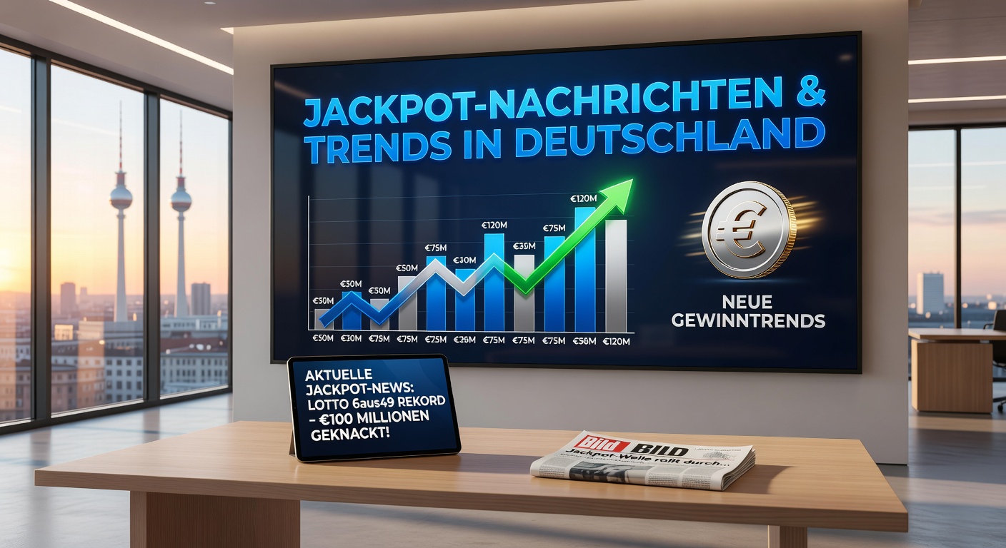 Lotto-Kugel mit Gewinnzahlen und Jackpot-Summe im Scheinwerferlicht, symbolisch für den großen Treffer aus Bayern